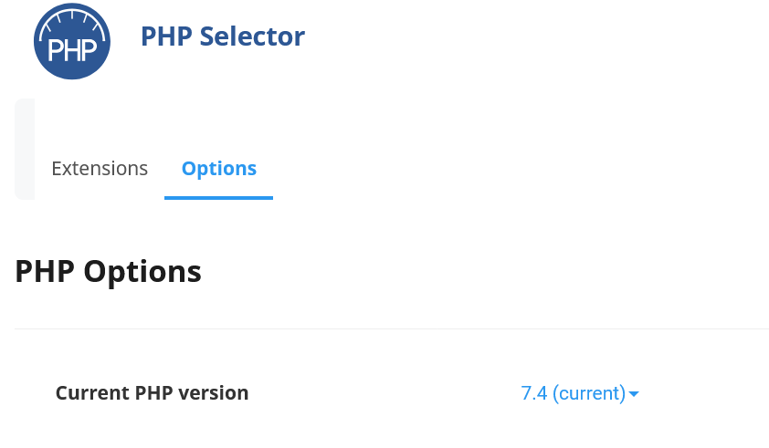 cPanel PHP Options