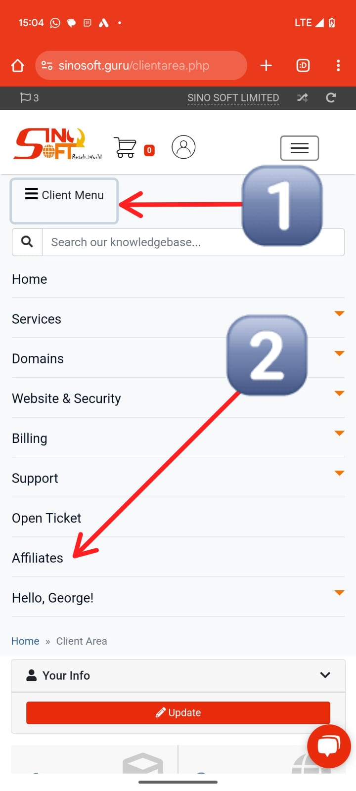 Sino Soft Affiliate Mobile Menu
