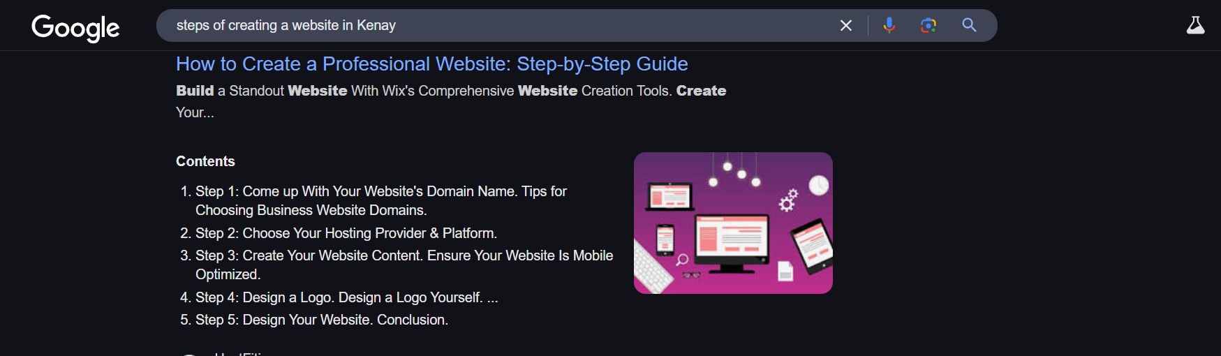 Steps on how to create a website