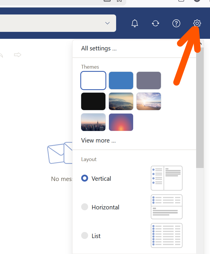 OX App Suite configuration gear icon