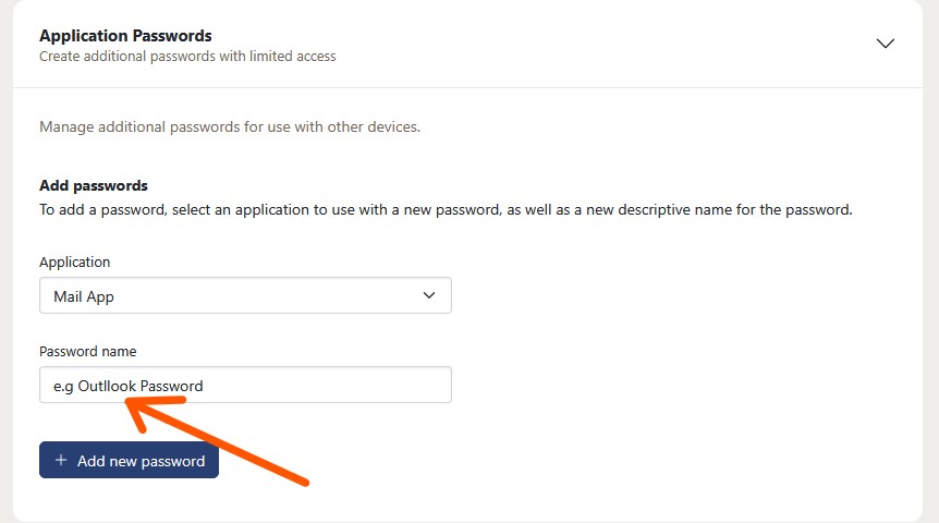 Create application password