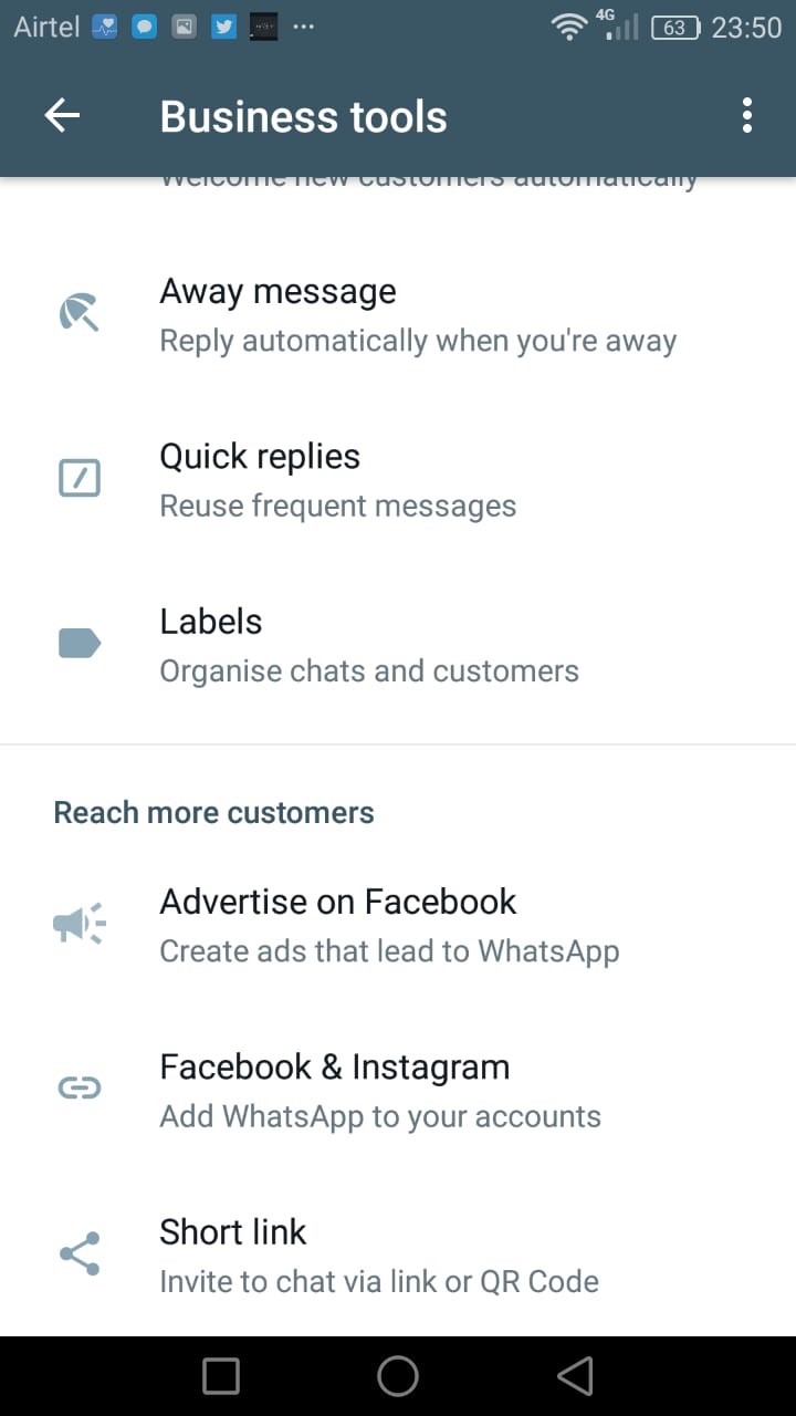 Scroll Down to WhatsApp Short Link