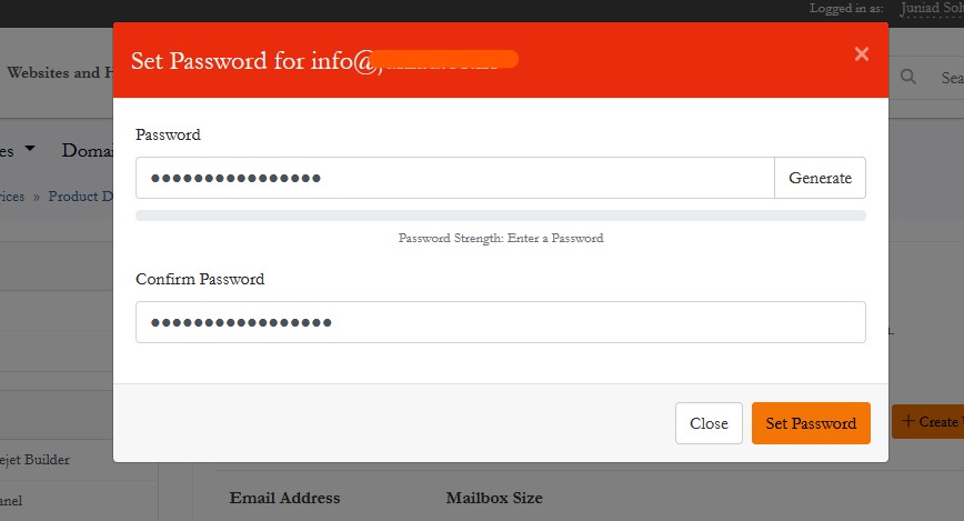 Enter or generate password