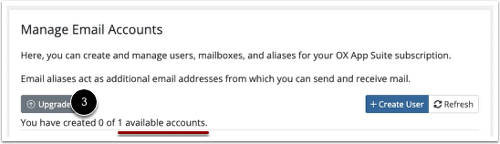 Available OX Suite Mailbox Accounts and Upgrade Options