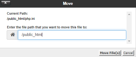 cPanel - File Manager - Move File