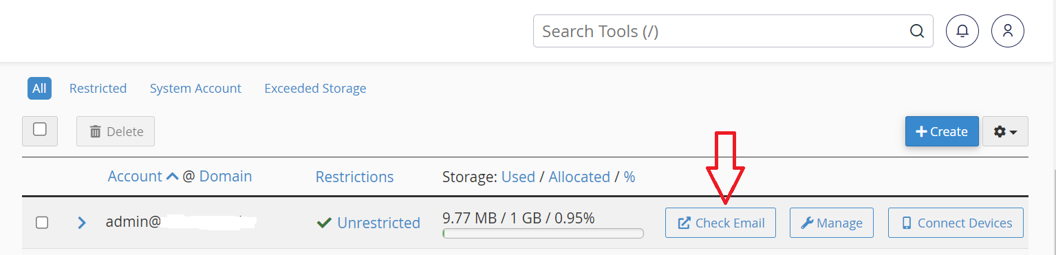 Click on Check Email