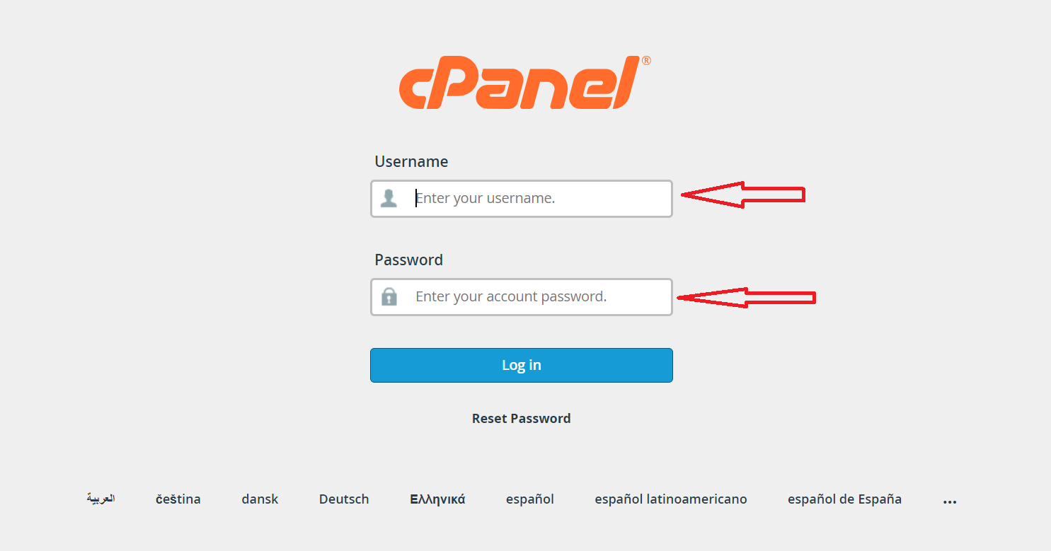 Login to cPanel
