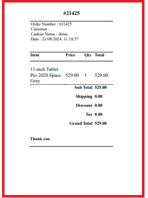 Print Receipt With Amount Discounts