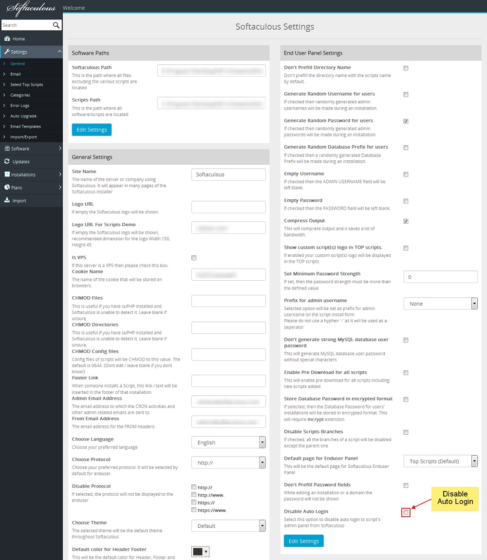 Disable Automatic Login to Wordpress Admin from Softaculous in CPanel