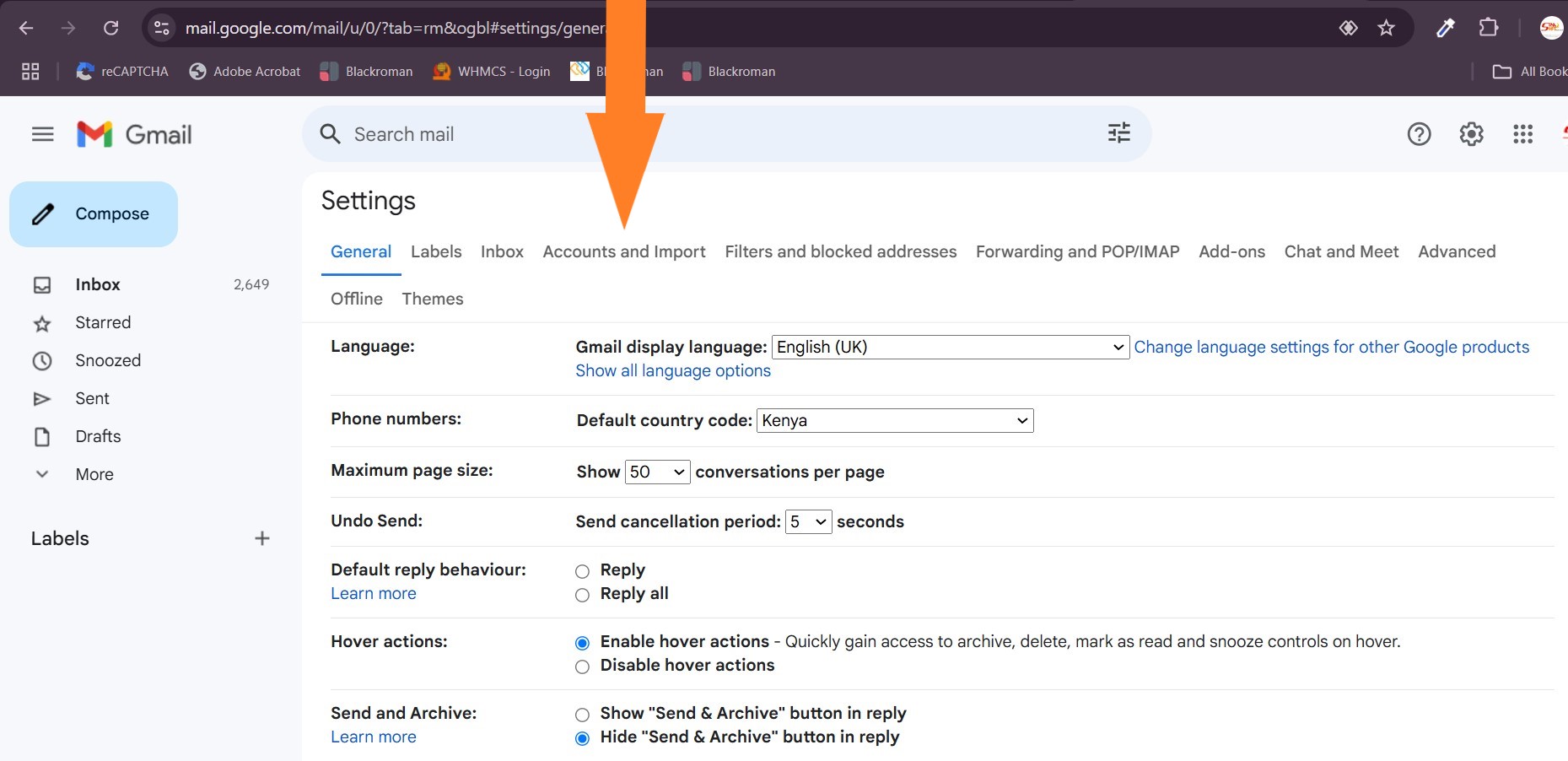 How to Link my webmail to gmail
