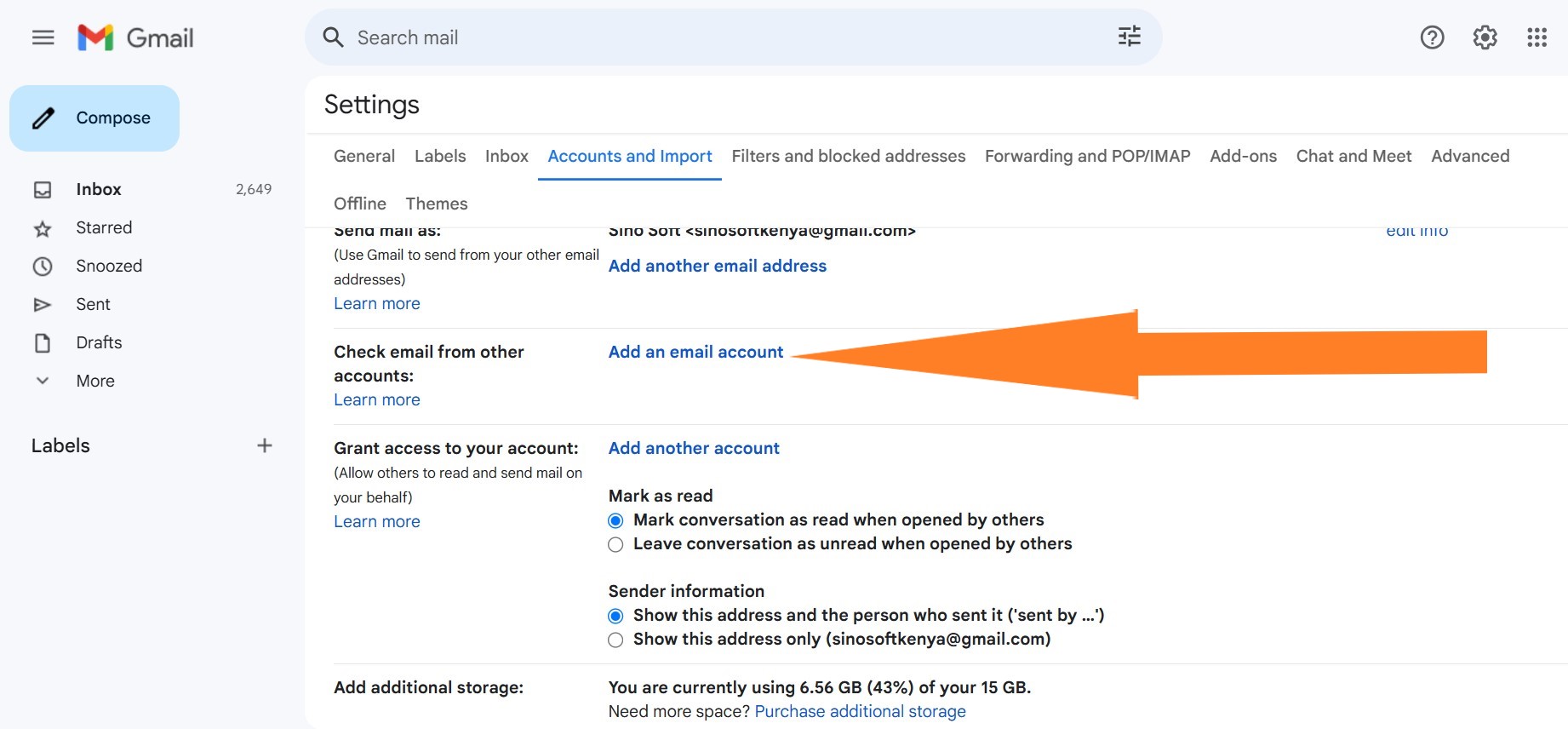 How to link webmail to gmail