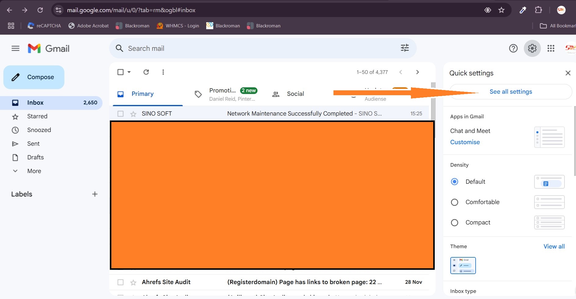 How to link webmail to gmail