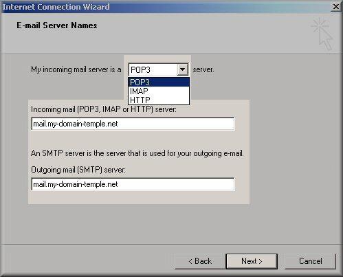 How can I set up email or webmail in outlook?