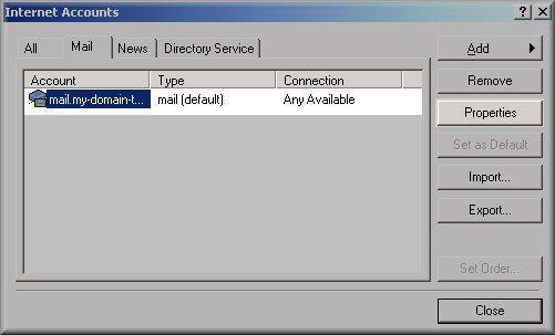 How can I set up email or webmail in outlook?
