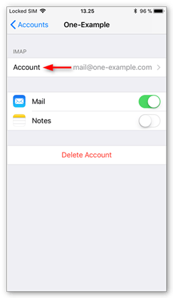 Tap the account again