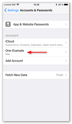 Tap the account you just added