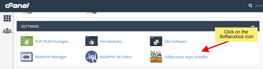 Access Softaculous from your control panel