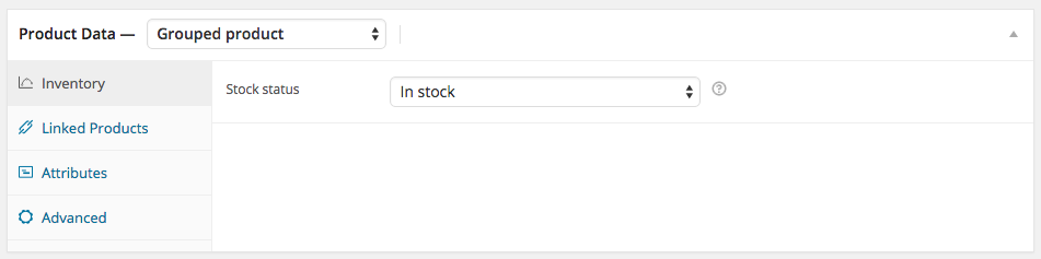 WooCommerce Grouped Product - Inventory Tab