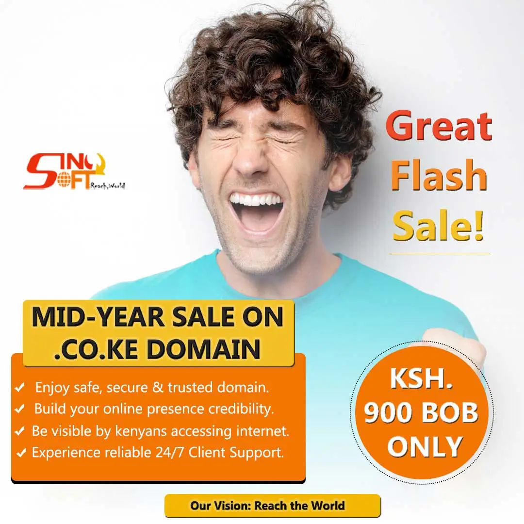 co.ke Domain  Great Flash Mid Year Salen for Ksh 900